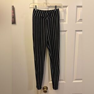 SHEIN Black and White Pinstripe Straight Leg Pants
